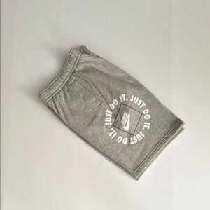 Nike Gray Athletic Shorts with Sporty Logo